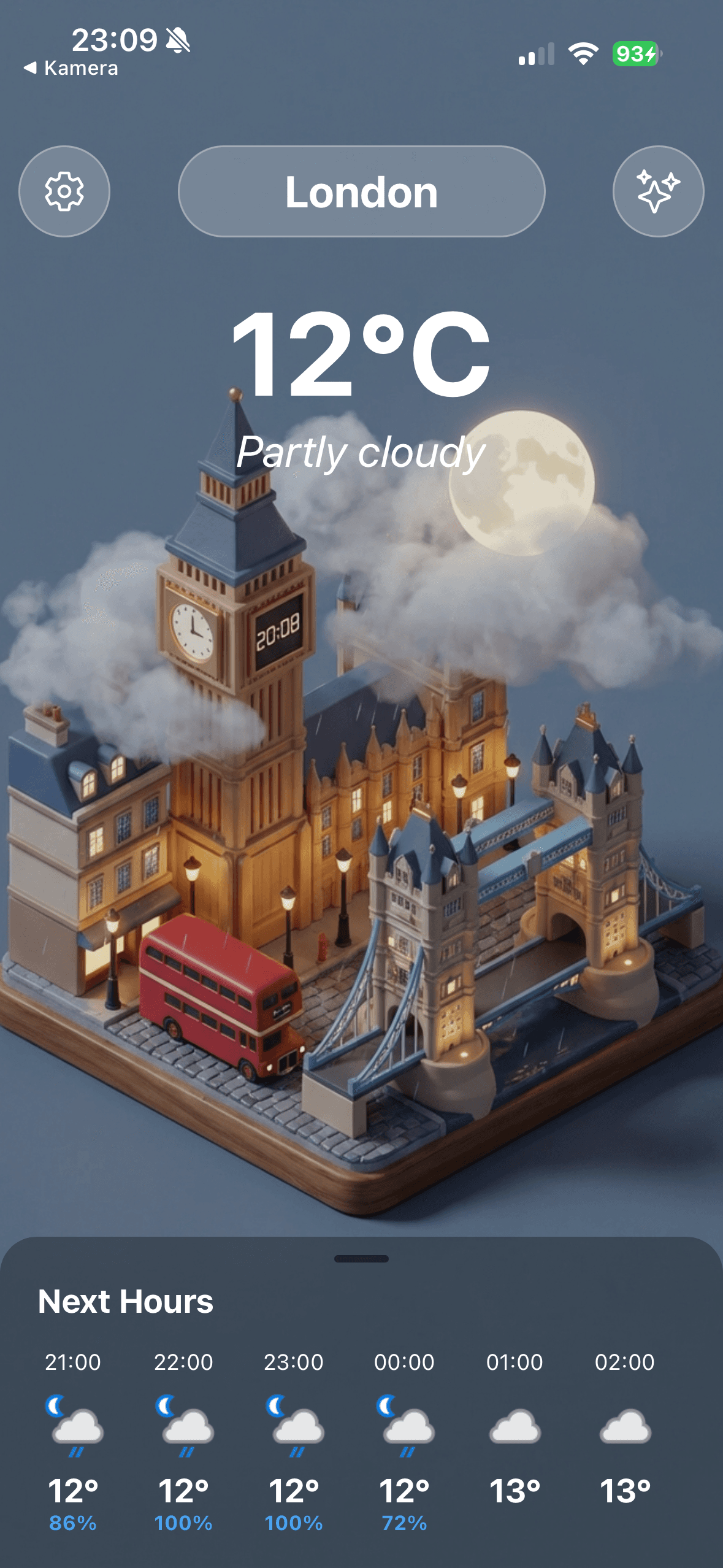 CitiScene AI-generated 3D diorama of London in rainy weather