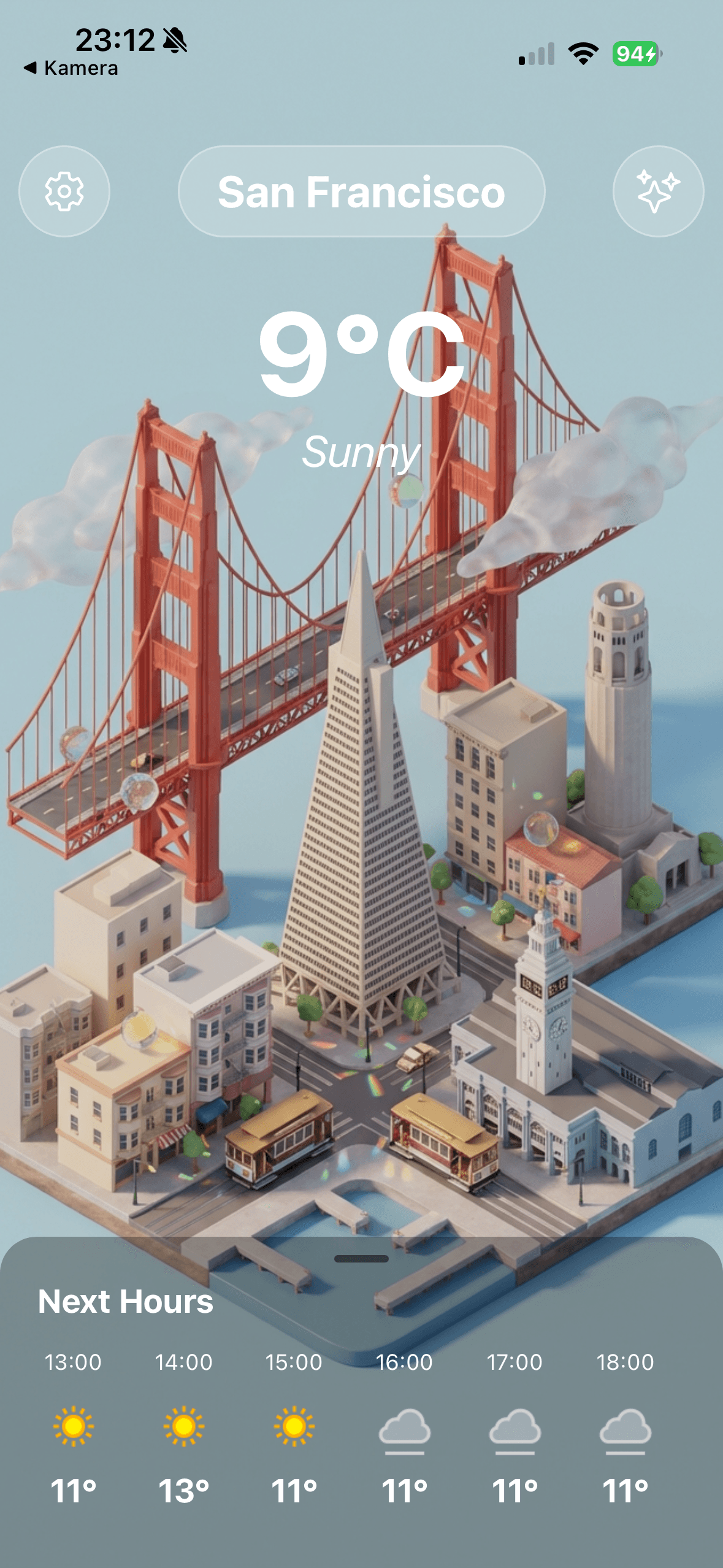 CitiScene weather visualization of foggy San Francisco