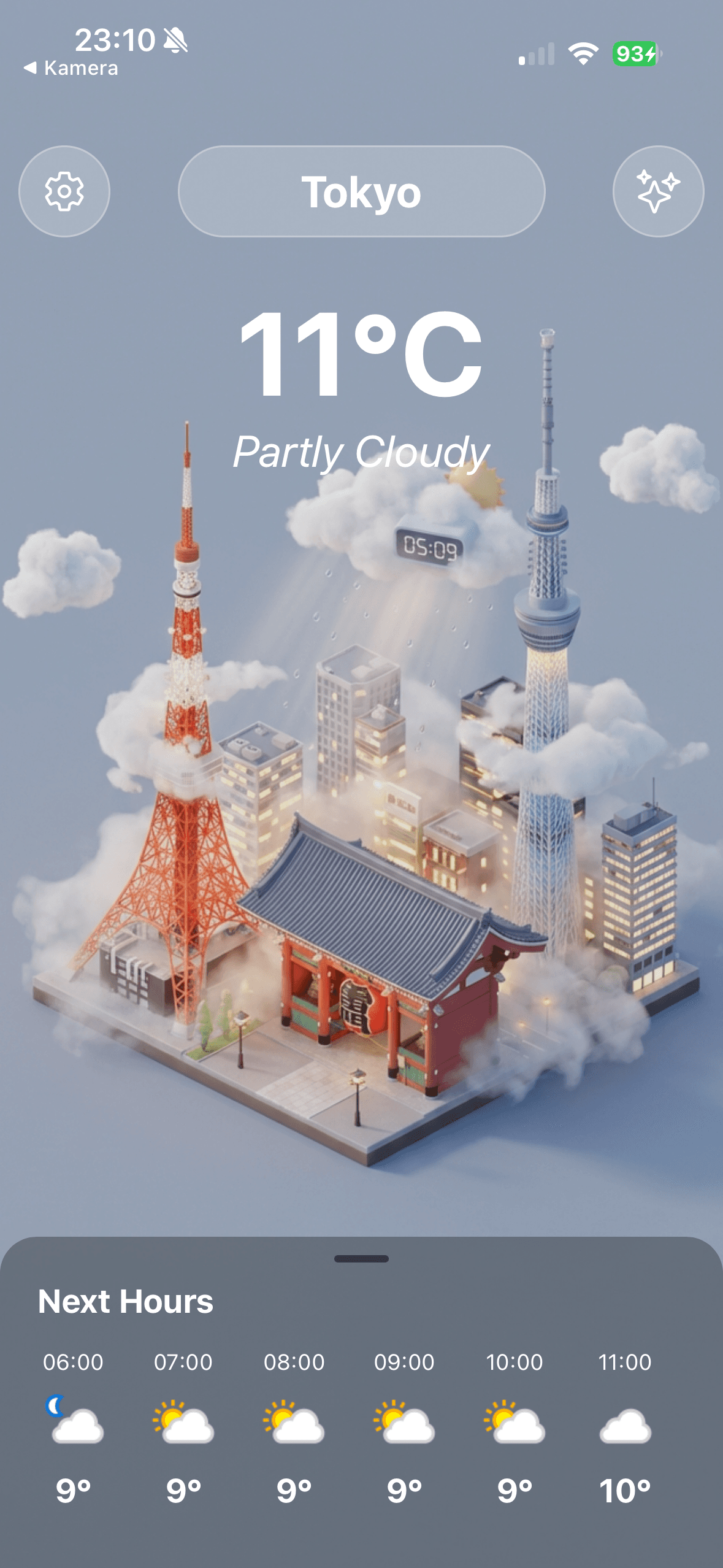 CitiScene 3D miniature diorama of Tokyo during a snowy night